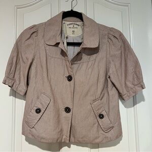 Converse x John Varvatos brown and white striped jacket Women’s extra small, XS